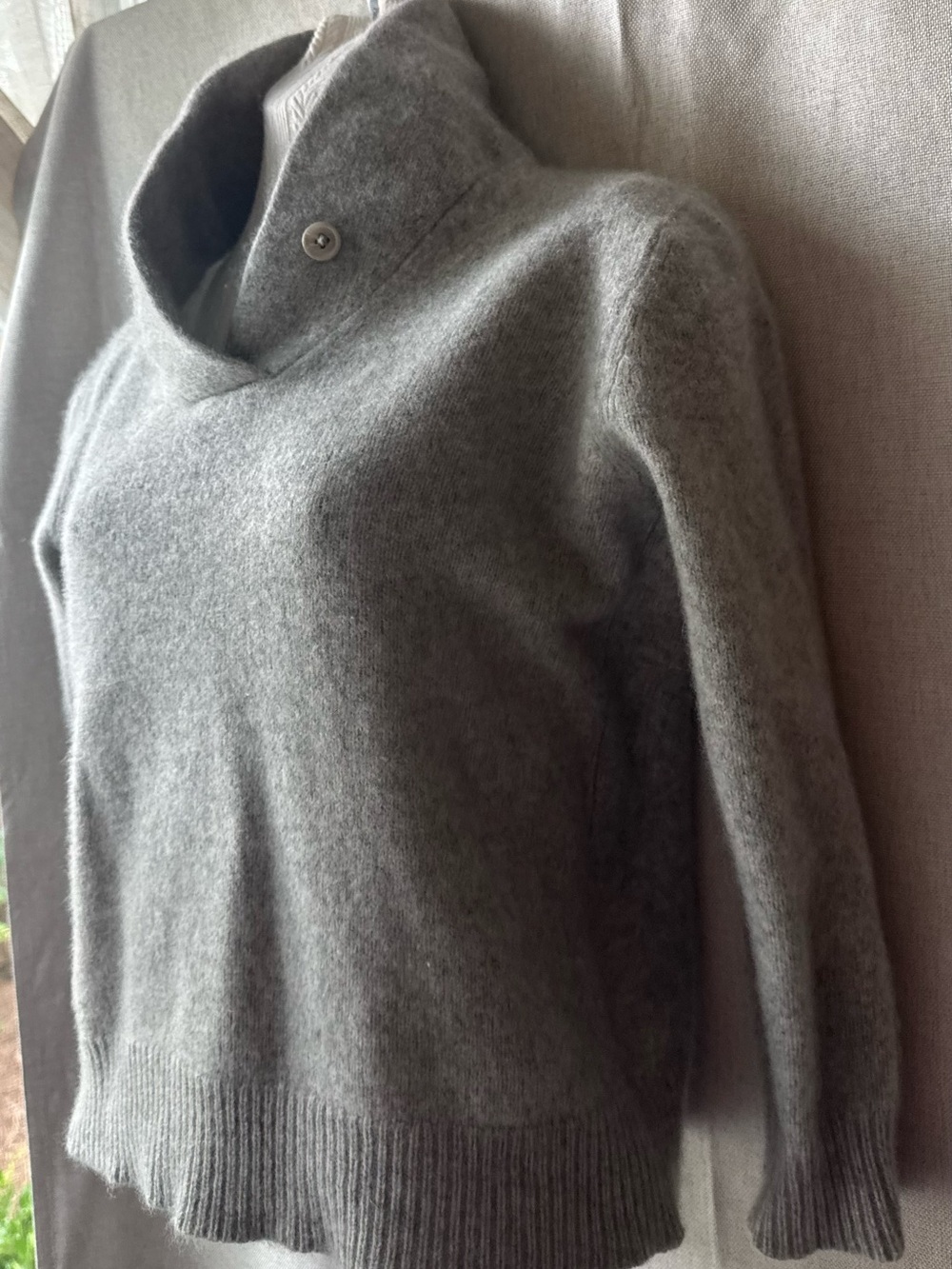 NakedCashmere Women's Heather Gray Cowl Turtleneck Sweater